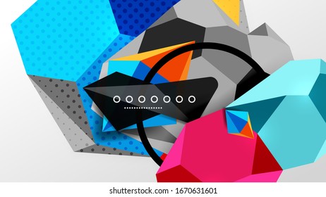 Abstract background - 3d polygonal geometric shapes composition. Vector Illustration For Wallpaper, Banner, Background, Card, Book Illustration, landing page