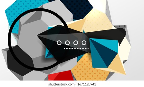 Abstract background - 3d polygonal geometric shapes composition. Vector Illustration For Wallpaper, Banner, Background, Card, Book Illustration, landing page