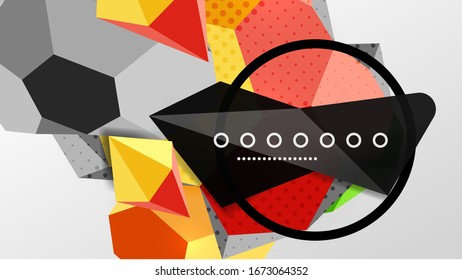 Abstract background - 3d polygonal geometric shapes composition. Vector Illustration For Wallpaper, Banner, Background, Card, Book Illustration, landing page
