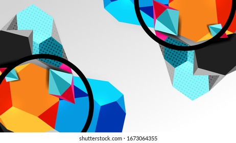 Abstract background - 3d polygonal geometric shapes composition. Vector Illustration For Wallpaper, Banner, Background, Card, Book Illustration, landing page