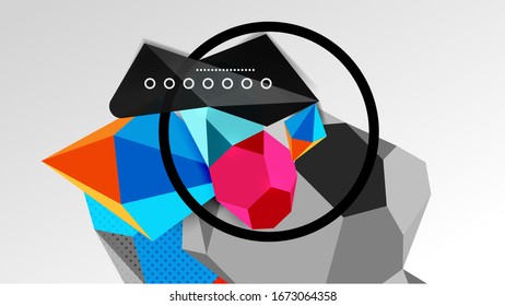 Abstract background - 3d polygonal geometric shapes composition. Vector Illustration For Wallpaper, Banner, Background, Card, Book Illustration, landing page