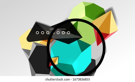 Fondo abstracto - 3d composición geométrica de formas poligonales. Ilustración vectorial para papel tapiz, pancarta, fondo, tarjeta, ilustración del libro, página de inicio