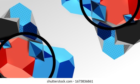 Abstract background - 3d polygonal geometric shapes composition. Vector Illustration For Wallpaper, Banner, Background, Card, Book Illustration, landing page