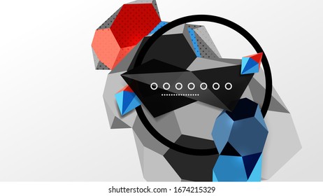 Abstract background - 3d polygonal geometric shapes composition. Vector Illustration For Wallpaper, Banner, Background, Card, Book Illustration, landing page