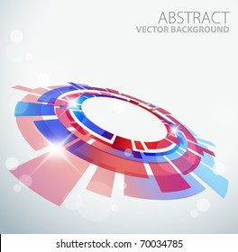 Abstract Background With 3D Red And Blue Object And Place For Your Text