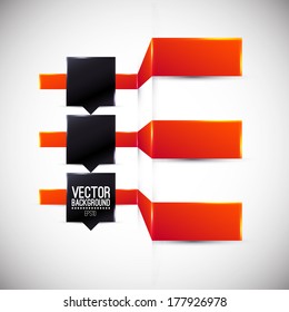 Abstract background with 3d ribbons. Space for text.  Vector
