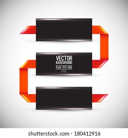 Abstract background with 3d ribbons. Speech Bubble with space for text. Text presents. Vector 