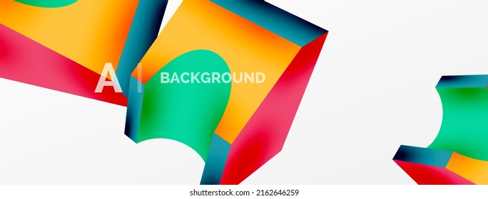 Abstract background - 3d abstract shape. Wallpaper for concept of AI technology, blockchain, communication, 5G, science, business