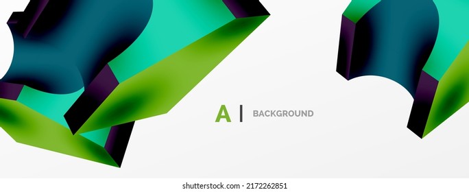 Abstract background - 3d abstract shape. Wallpaper for concept of AI technology, blockchain, communication, 5G, science, business