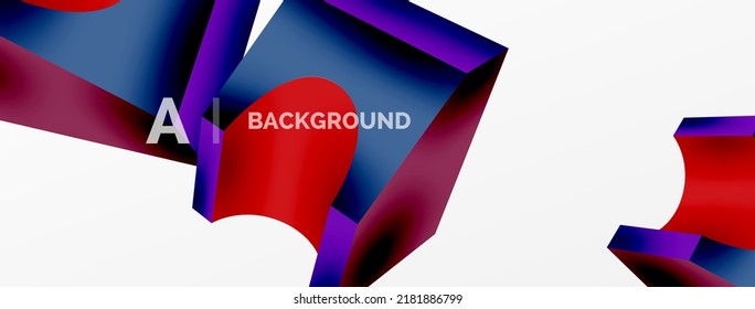 Abstract background - 3d abstract shape. Wallpaper for concept of AI technology, blockchain, communication, 5G, science, business
