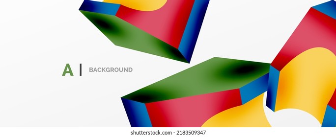 Abstract background - 3d abstract shape. Wallpaper for concept of AI technology, blockchain, communication, 5G, science, business