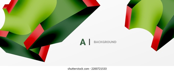 Abstract background - 3d abstract shape. Wallpaper for concept of AI technology, blockchain, communication, 5G, science, business