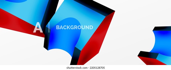 Abstract background - 3d abstract shape. Wallpaper for concept of AI technology, blockchain, communication, 5G, science, business