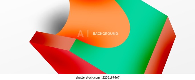 Abstract background - 3d abstract shape. Wallpaper for concept of AI technology, blockchain, communication, 5G, science, business