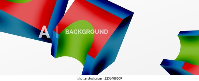 Abstract background - 3d abstract shape. Wallpaper for concept of AI technology, blockchain, communication, 5G, science, business