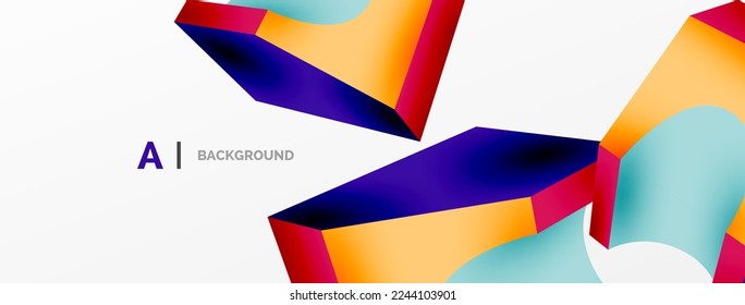 Abstract background - 3d abstract shape. Wallpaper for concept of AI technology, blockchain, communication, 5G, science, business
