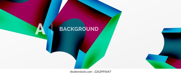 Abstract background - 3d abstract shape. Wallpaper for concept of AI technology, blockchain, communication, 5G, science, business