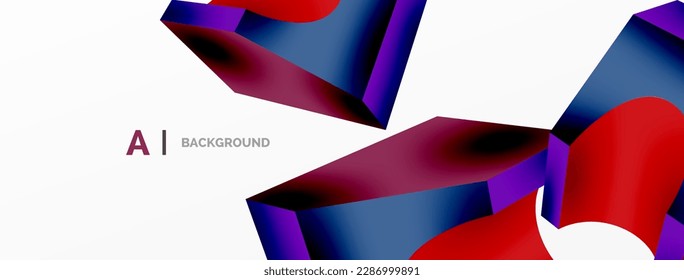 Fondo abstracto - forma abstracta 3d. Fondo de escritorio para el concepto de tecnología de IA, blockchain, comunicación, 5G, ciencia, negocios