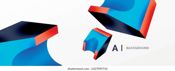 Abstract background - 3d abstract shape. Wallpaper for concept of AI technology, blockchain, communication, 5G, science, business