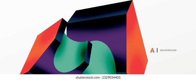 Abstract background - 3d abstract shape. Wallpaper for concept of AI technology, blockchain, communication, 5G, science, business