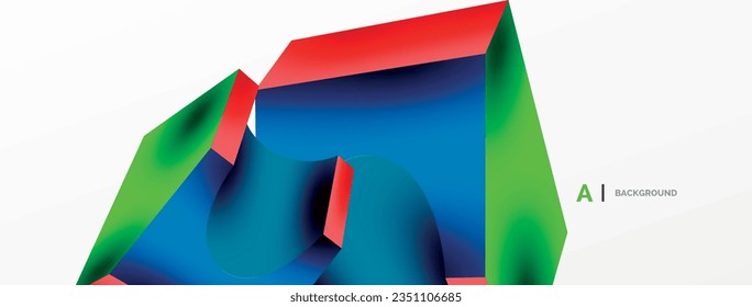 Fondo abstracto - forma abstracta 3d. Fondo de escritorio para el concepto de tecnología de IA, blockchain, comunicación, 5G, ciencia, negocios