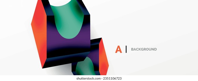Abstract background - 3d abstract shape. Wallpaper for concept of AI technology, blockchain, communication, 5G, science, business