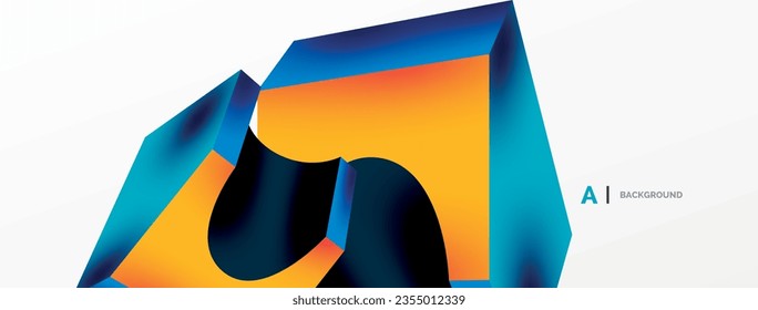Abstrakter Hintergrund - 3D abstrakte Form. Bildschirmhintergrund für das Konzept der AI-Technologie, Blockchain, Kommunikation, 5G, Wissenschaft, Wirtschaft