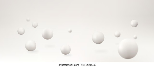 Abstract background with 3d shapes. Vector realistic spheres.