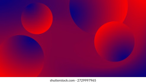 Fondo Abstractas con esferas 3D en colores rojo y violeta Gradiente Diseño de Espacio para texto