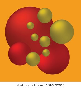 Abstract background with 3D spheres, vector