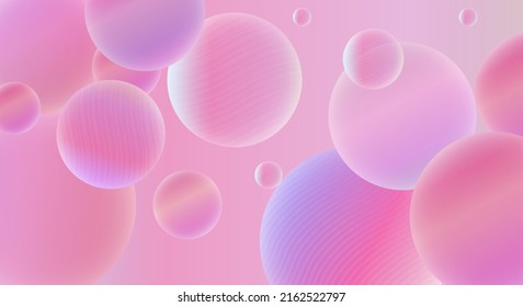 Abstract background with 3d spheres. Vector illustration of balls. 