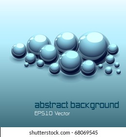 Abstract background with 3d spheres, vector.