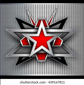 Abstract background with 3D star shape over dotted pattern.