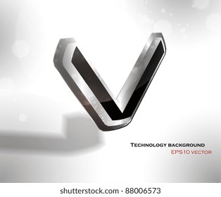 Abstract background with 3D technological object vector icon and place for your text, eps10.