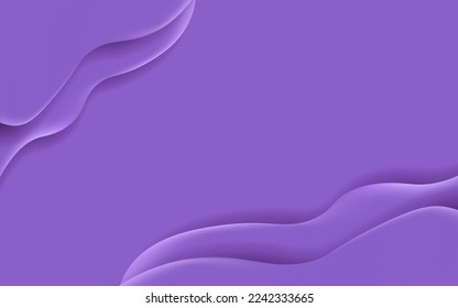 Abstract background 3d violet and purple colors waves with smooth shadow. Vector illustration with layered curved line shape. Rectangular composition of liquid layers in papercut.