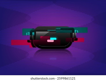 Abstract background with 3d virtual distortion, stock vector