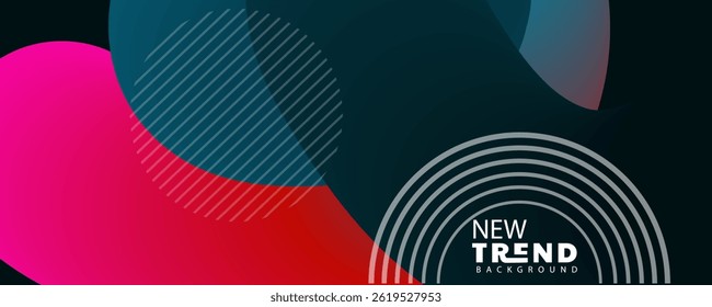Fondo abstracto, fondo de la línea de onda 3D, fondo Abstractas del círculo de la forma geométrica del gradiente naranja y rojo. Fondo futurista moderno. Puede ser utilizado para la página de aterrizaje, cubiertas de libro, folletos, mosca