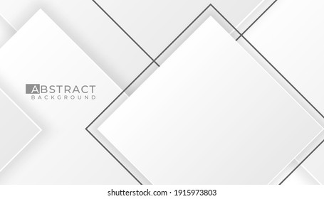 Fondo abstracto 3d Con gradiente de color gris claro blanco, forma con sombra aislada ilustración vectorial de fondo blanco