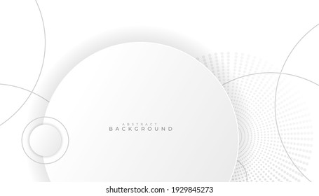 Abstract background 3d With white grey smooth colour gradient, circle with shadow isolated white background vector illustration