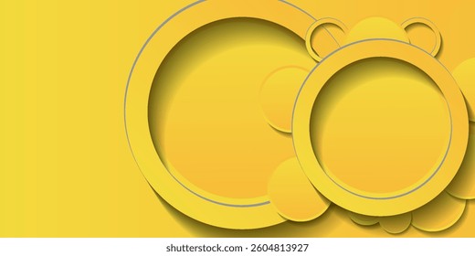 Abstract Background with 3d yellow circle geometric illustration