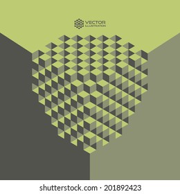 Abstract background with 3D-effect. Vector illustration. 