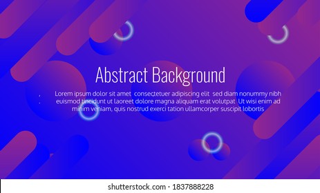 Abstract Background - 4 Small Circles with neon effect and blue purple gradient effects