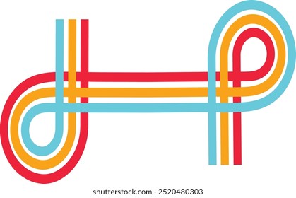 Abstract background 70's Groovy Line