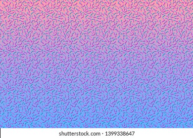 Abstract background with 80s memphis geometics style colorful pattern and vibrant psychedelic colors