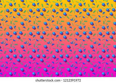 Abstract background with 80s memphis style pattern and vibrant psychedelic colors