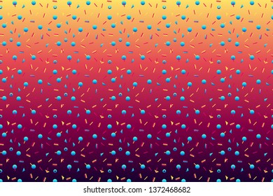 Abstract background with 80s memphis style pattern and vibrant psychedelic colors