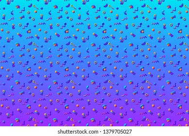 Abstract background with 80s memphis style pattern and vibrant psychedelic colors