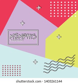 Abstract Background with 80s memphis style elements