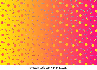 Abstract background with 80s memphis style pattern and vibrant psychedelic colors