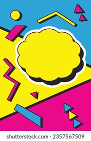 Abstract background in a 90s aesthetic, vector illustration with empty space.